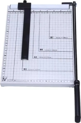 Ručná kovová gilotína na papier, biela