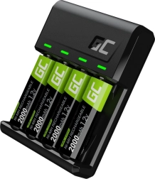 Nabíjačka GREEN CELL VitalCharger + 4x AA akumulátory 2000 mAh Ni-MH