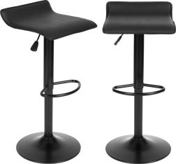 Barová stolička, otočná podnož, výškovo nastaviteľná, čierna ekokoža