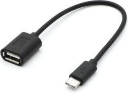 OTG kábel USB‑C na USB‑A, 15 cm, čierny