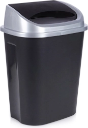Plastový odpadkový kôš so sklopným vekom 25 l, čierny