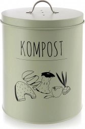 Kuchynský kompostér s uhlíkovým filtrom GREENISH 8 l zelený kovový