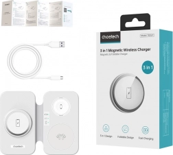 Indukčná nabíjačka CHOETECH 3 v 1 T616-F biela