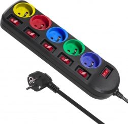 Predlžovací prívod 1,5m, 5 zásuviek