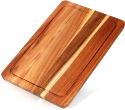 Drevená doska na krájanie a servírovanie z akáciového dreva 37 × 25 cm