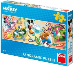 Panoramatické puzzle DISNEY Mickey a priatelia – šport, 150 dielikov