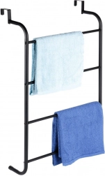 Kovový čierny závesný držiak na uteráky cez dvere