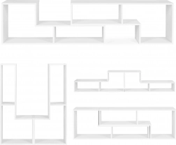 Moderná modulárna geometrická knižnica so 4 policami ModernHome