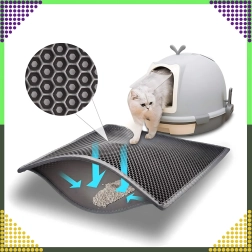 Čierna dvojvrstvová podložka k mačacej toalete XXL 60 × 45 cm