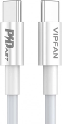 Kábel USB-C na USB-C Vipfan P02 1 m biely