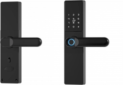 Inteligentná kľučka Tuya, elektronický zámok s odtlačkom prsta, kódom, Wi-Fi, RFID - čierna