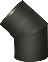 Dymové koleno 180 mm 45° čierne, hrúbka 1,5 mm