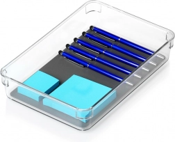 Plastový úložný organizér GREY 24 × 16 × 4,5 cm