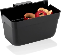 Závesný kôš na bioodpad na dvierka, čierny, 2,5 l (22,5 × 15 × 13,5 cm)