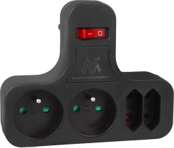 Štvoritá zásuvka s vypínačom Maclean Energy