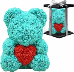 Medvedík z ruží 40 cm – darčekový set na Valentína