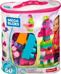mega bloks veľká taška so 60 veľkými kockami, ružová