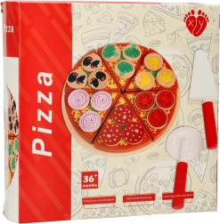 Drevená pizza na suchý zips s doplnkami 20 cm