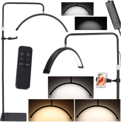 LED oblúková kozmetická lampa 36 W s nastaviteľnou teplotou a stojanom