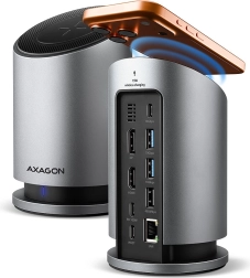 Viacportový usb-c hub 9v1 s bezdrôtovým nabíjaním 15 W AXAGON HMC-WL9