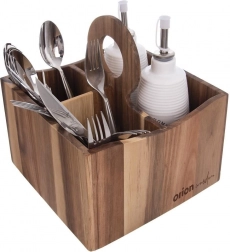 Drevený stojan na príbory, omáčky a koreniny WOODEN