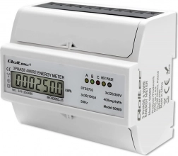 Trojfázový obojsmerný elektronický elektromer s montážou na DIN lištu