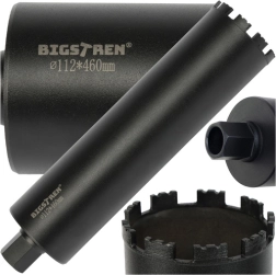 Diamantová korunová fréza BIGSTREN 112 × 460 mm, závit 1.1/4 UNC