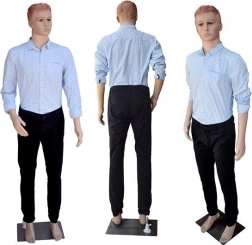 Mužský celotelový manekýn so stabilnou kovovou základňou, výška 187 cm