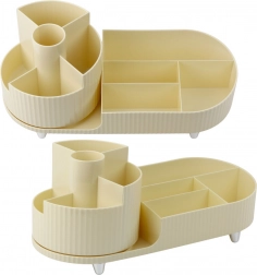 Organizér na kozmetiku s otočným mechanizmom béžový