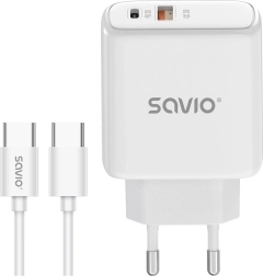 Sieťová rýchlonabíjačka 20 W s káblom USB‑C – SAVIO LA‑113