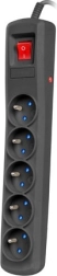 Prepäťová ochranná predlžovacia zásuvka NATEC Bercy 5 zásuviek, 5 m, čierna