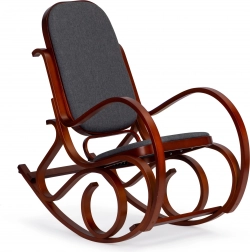 Hojdacie kreslo ModernHome s drevenými lyžinami a mäkkým čalúnením