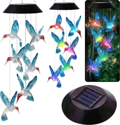 Solárne LED záhradné zvončeky Kolibríci