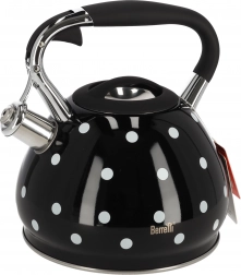 čierna kanvica s bielymi bodkami Berretti Cornelia 3L