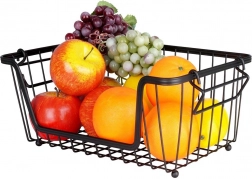Kovový kôš na ovocie a zeleninu, čierny