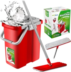 Plochý mop s vedrom a žmýkačom GreenBlue MaxiClean, 2× mikrovláknové návleky