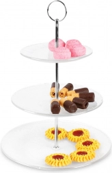 Sklenený trojposchodový etažér 33 cm