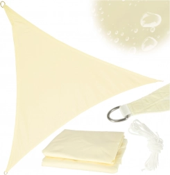 slnečná plachta outdoorová terasová nepremokavá trojuholníková béžová 4x4x4 m