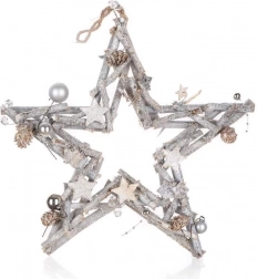 Závesná vianočná hviezda 35 cm, prírodná