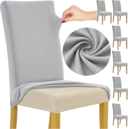 Ruhhy elastické poťahy na stoličky svetlosivé 65 × 40 × 35 cm (6 ks)