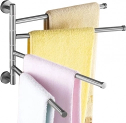 Strieborný kúpeľňový vešiak na ručníky v štýle Loft