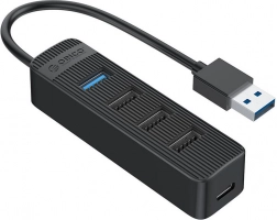 Orico USB hub 1× USB 3.0 a 3× USB 2.0, čierny