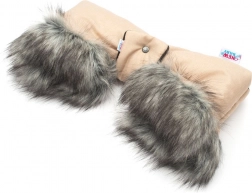 Rukávnik na kočík 2v1 s kožušinkou latte New Baby