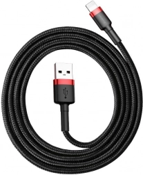 Baseus Cafule USB–Lightning kábel 0,5 m 2,4 A červeno‑čierny