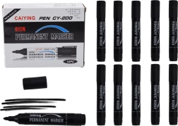 Sada vodoodolných permanentných popisovačov, čierna, 10 ks