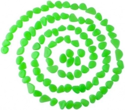 Svetielkujúce dekoratívne kamienky do záhrady a akvária – 100 ks – Zelená