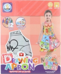 Maľovacia zástera pre deti s umývateľným povrchom a 12 fixkami