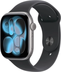 Apple Watch Series 11 GPS + Cellular 42 mm hliníkový, hviezdne sivý, športový remienok čierny M/L