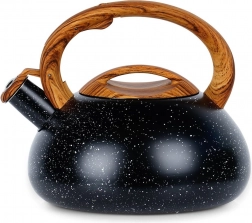 Pískajúca nerezová kanvica 3 l – čierna s kamenným efektom