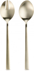 Zlaté nerezové servírovacie lyžice na šalát 25 cm, sada 2 ks